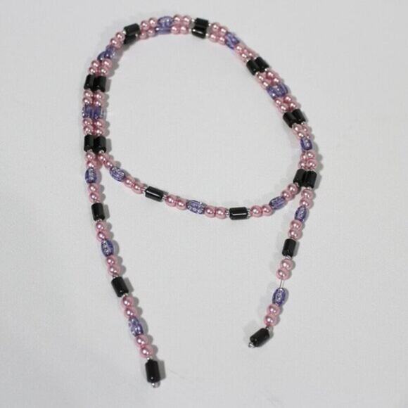 Hawaiian Volcanic Lava Magnetic Pink Purple Necklace / Bracelet - Picture 9 of 12